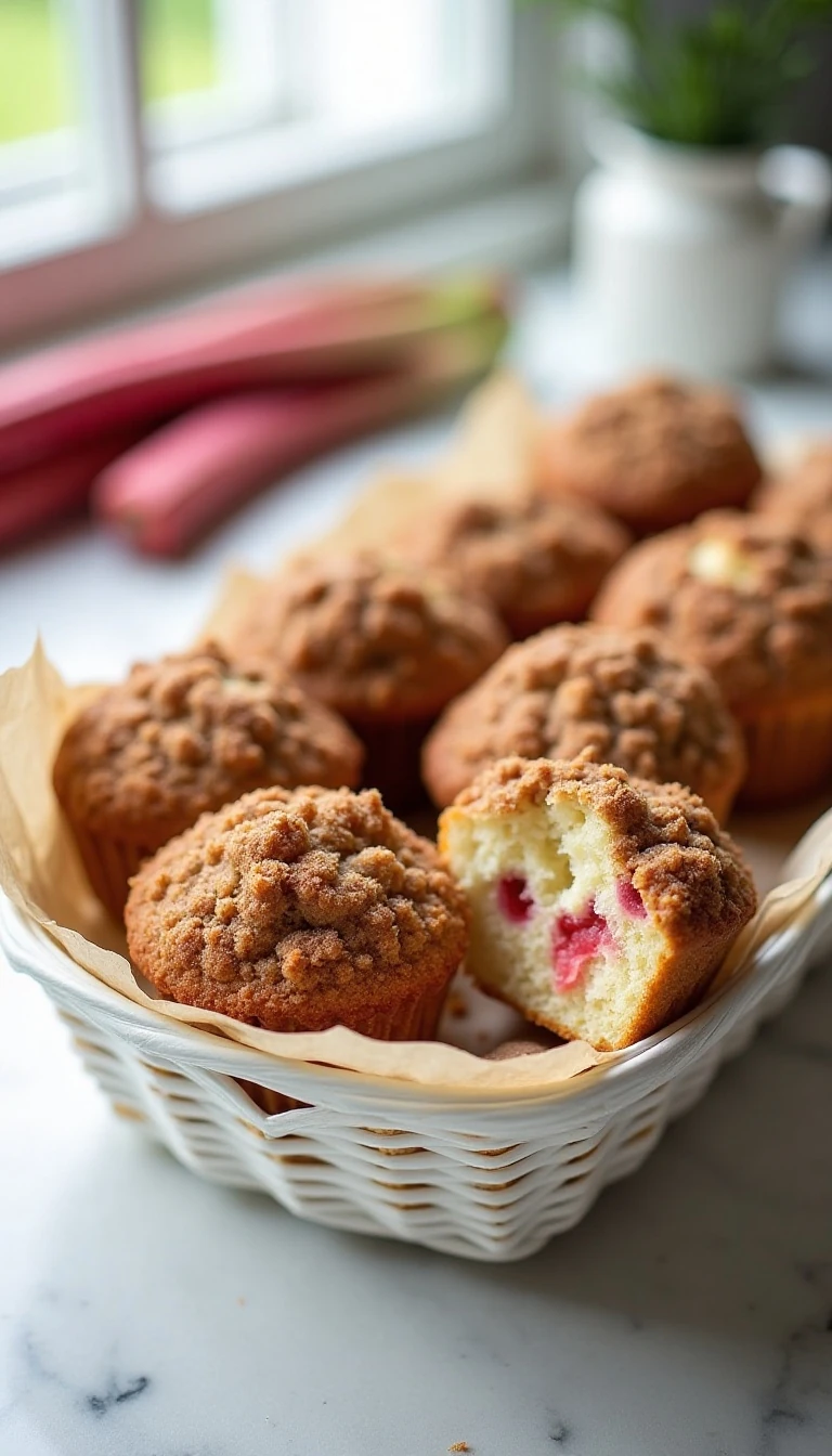 Best Rhubarb Muffins with Crumb Topping Recipe