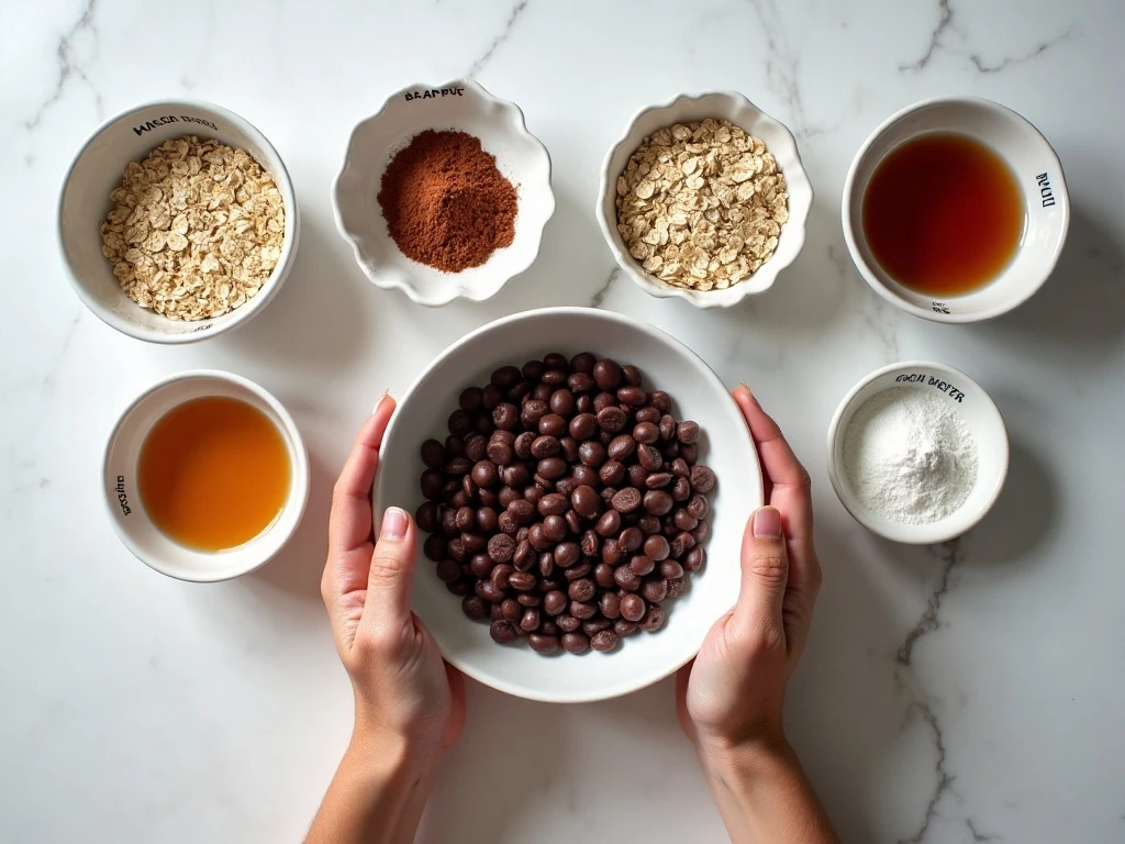 Ingredients for rich black bean brownies