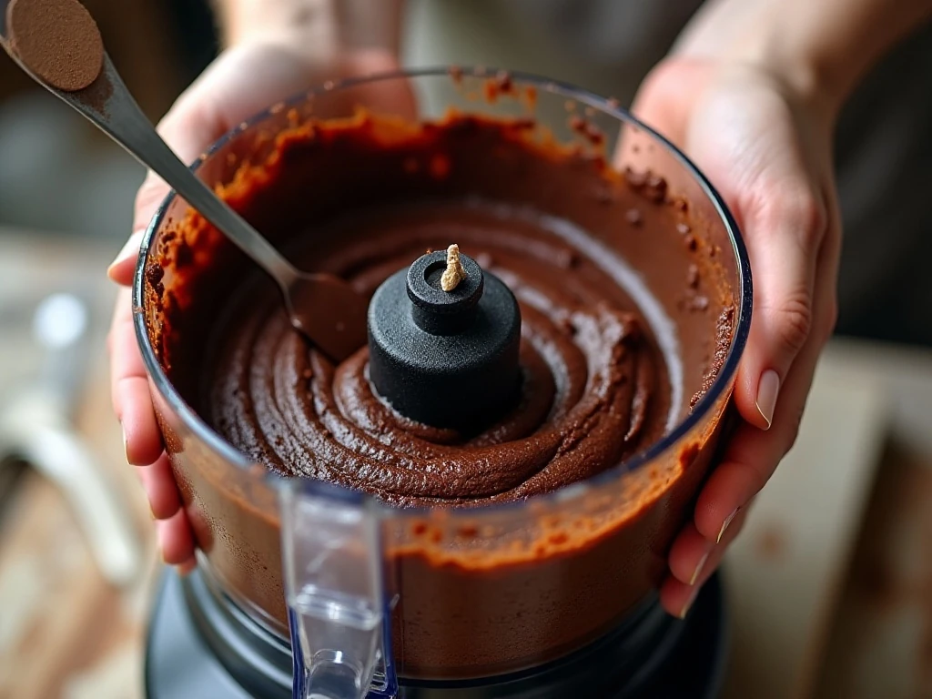 Smooth chocolate batter for fudgy black bean brownies