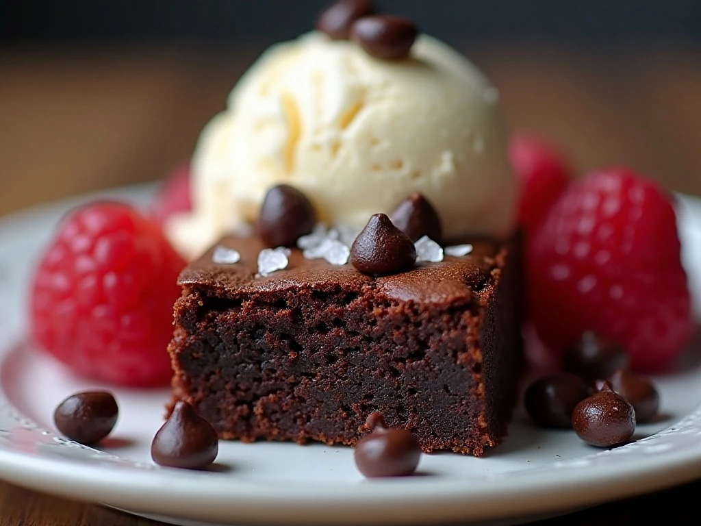 Chocolate chip black bean brownie with sea salt