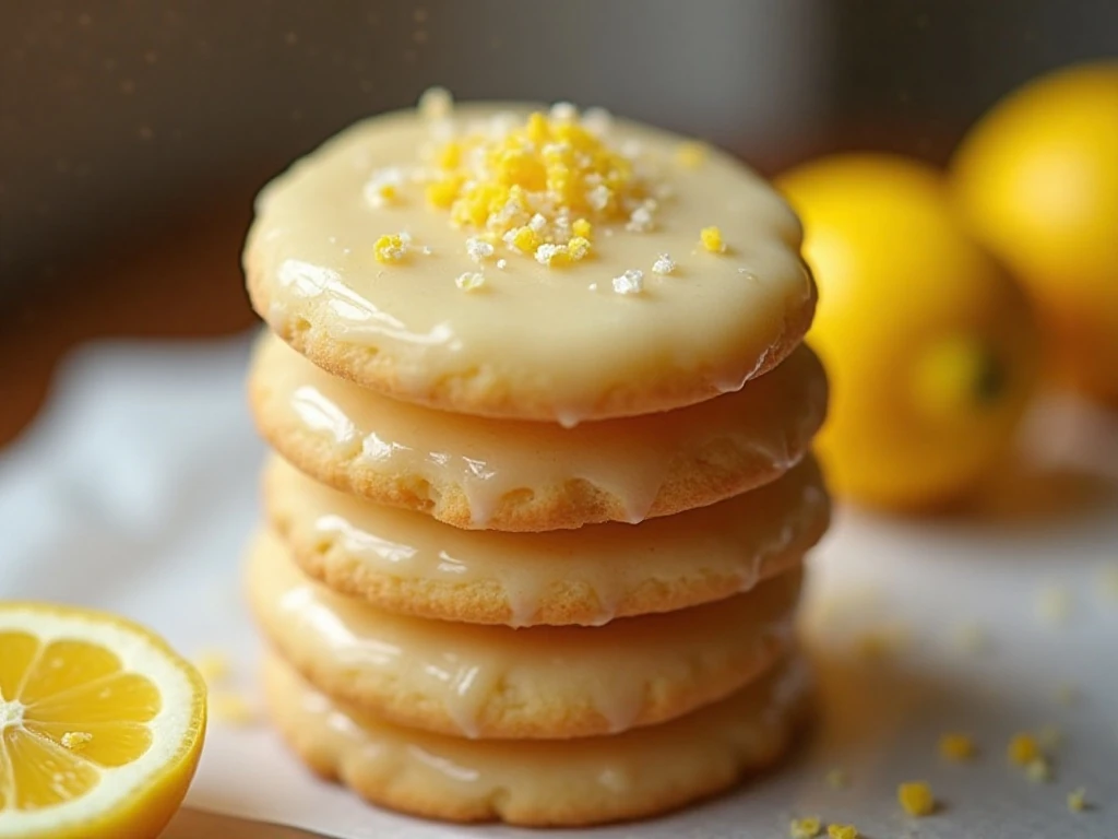 Glazed Italian ricotta cookies stored in an airtight container