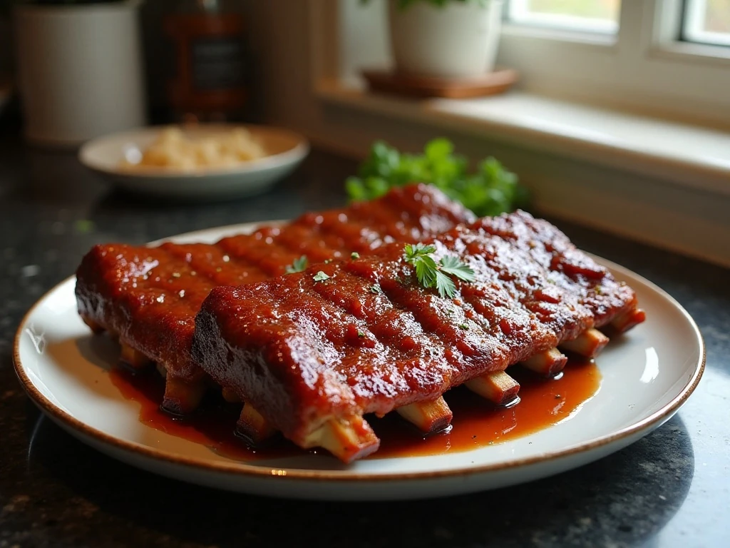 Tender reheated roadhouse ribs with fresh barbecue sauce