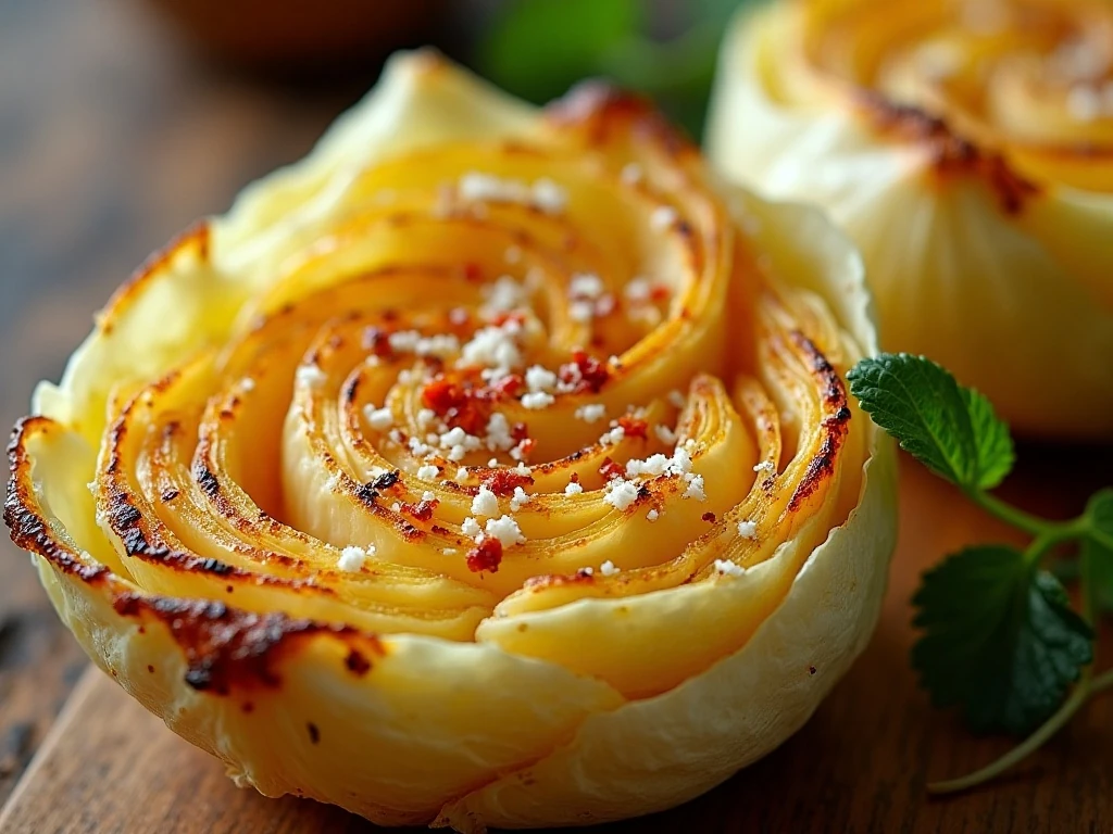Roasted cabbage finished with lemon, Parmesan, and paprika