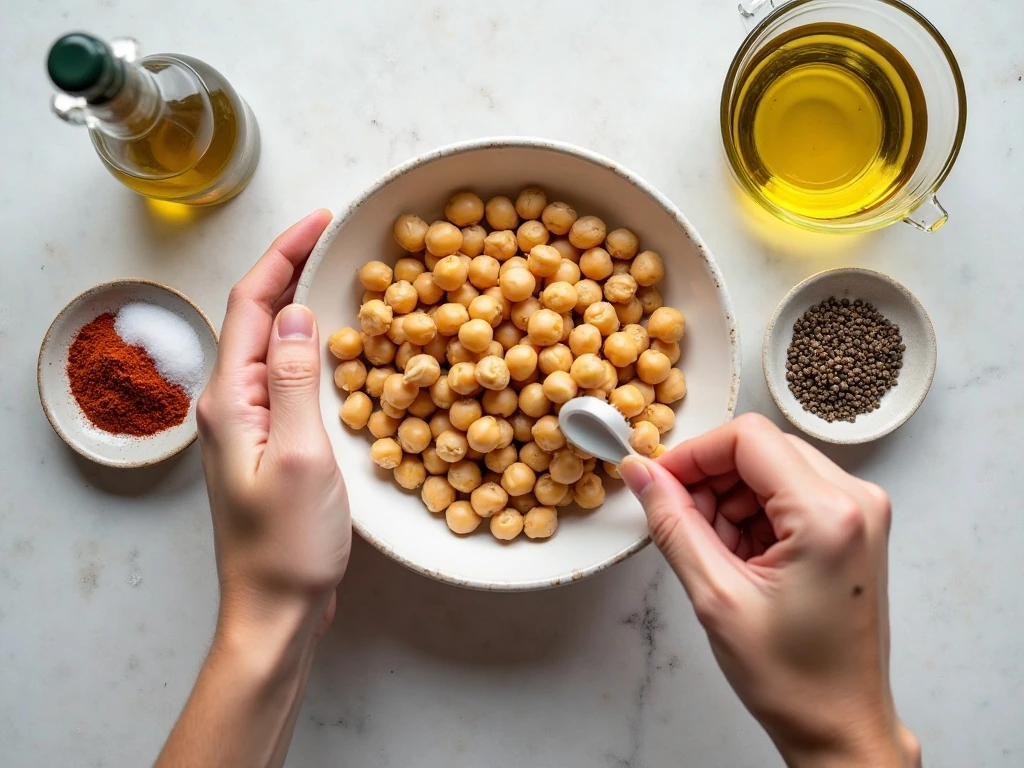 Ingredients for crispy roasted chickpeas