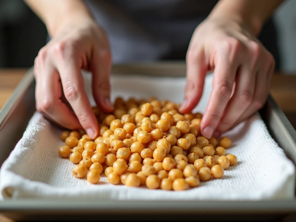 Drying chickpeas before roasting for maximum crispness