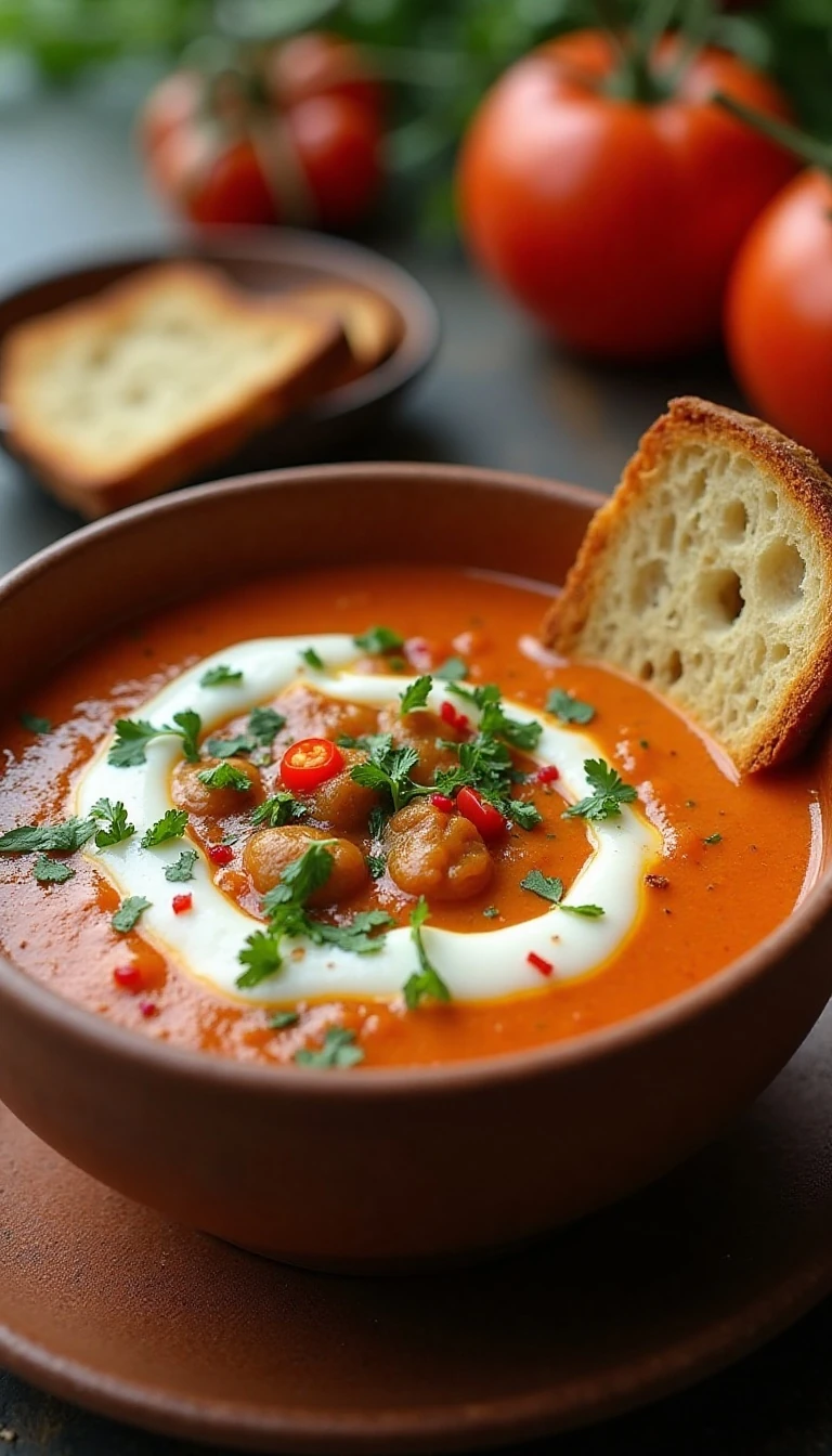 Easy Roasted Eggplant Soup Recipe with Tomato, Cumin, and Lemon