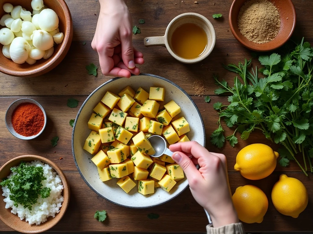 Ingredients for roasted eggplant soup arranged on a counter