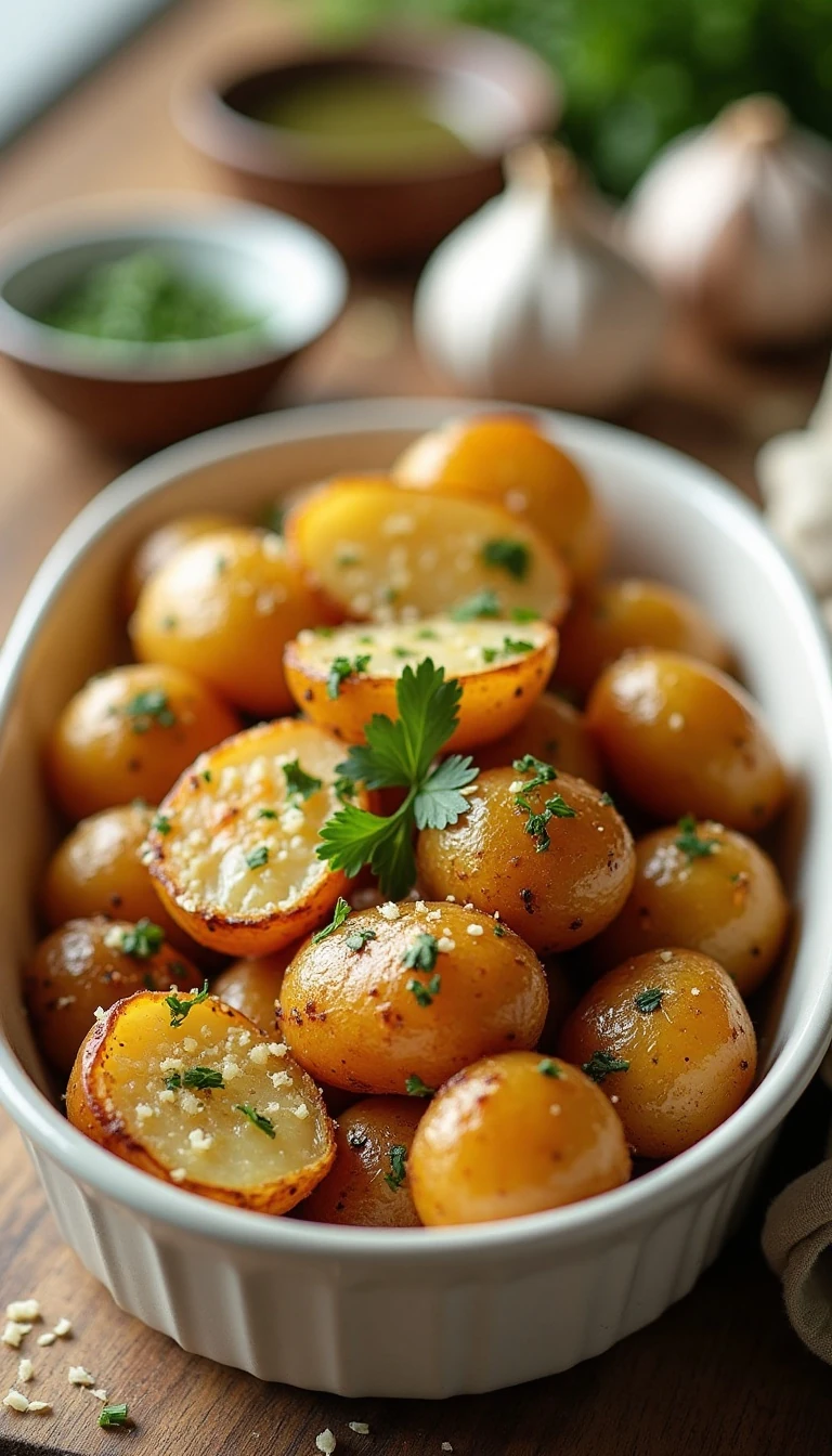 Roasted Garlic Butter Parmesan Potatoes Everyone Loves