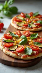 Roasted Tomato, Corn, and Zucchini Flatbread Pizza Recipe