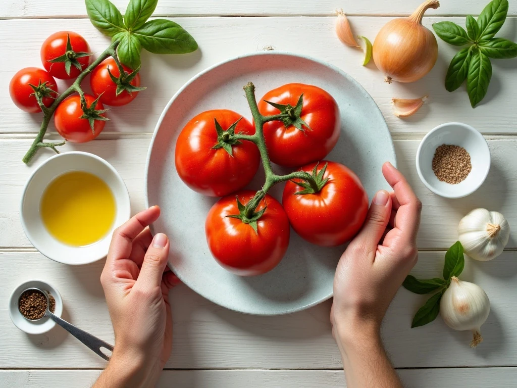 Ingredients for easy Roma tomato sauce