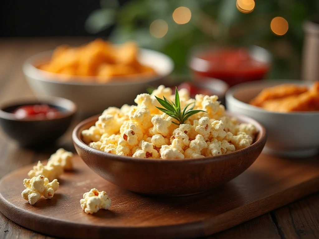 Rosemary Parmesan popcorn served for a party or movie night
