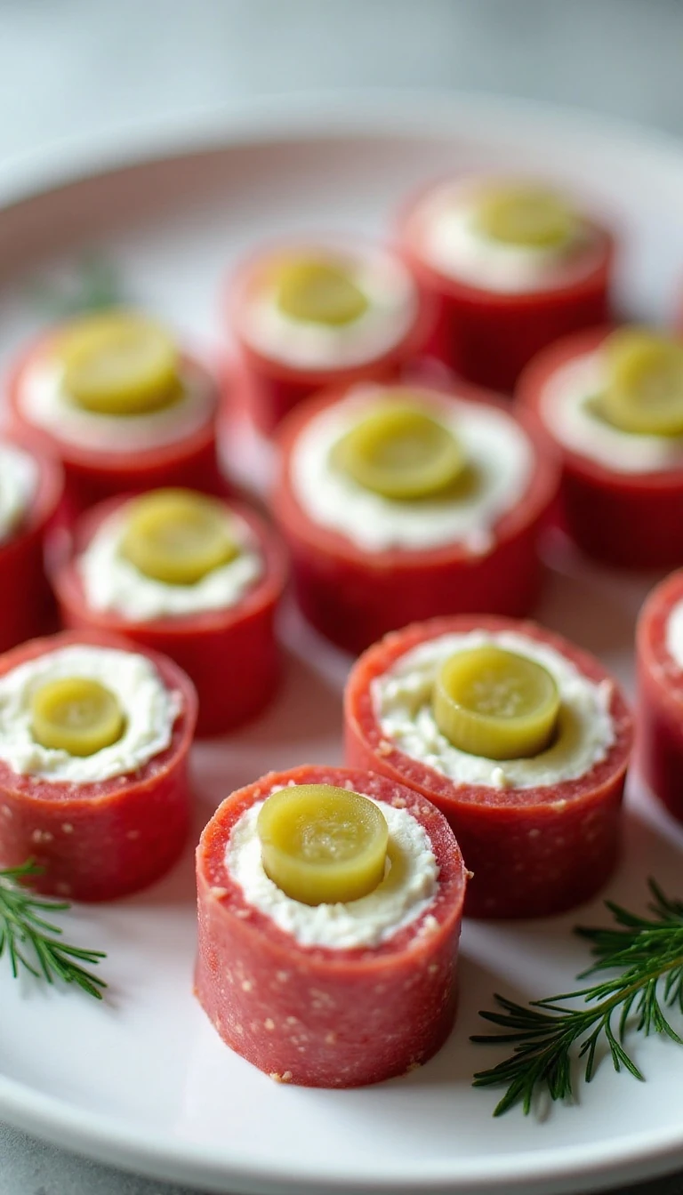Salami Cream Cheese Pickle Pinwheels Everyone Loves
