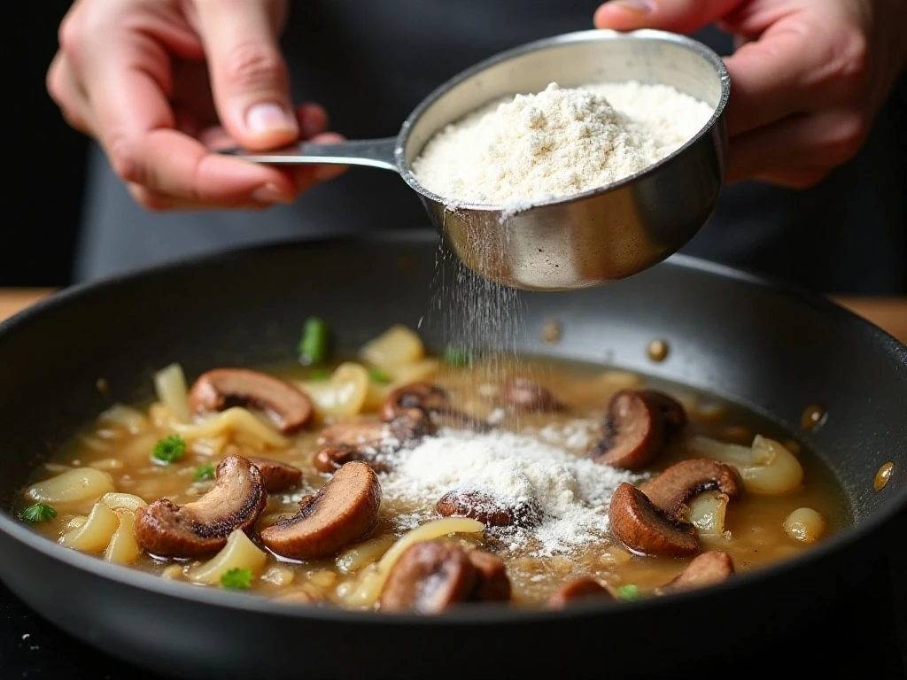 Cooking onions and mushrooms for Salisbury steak gravy