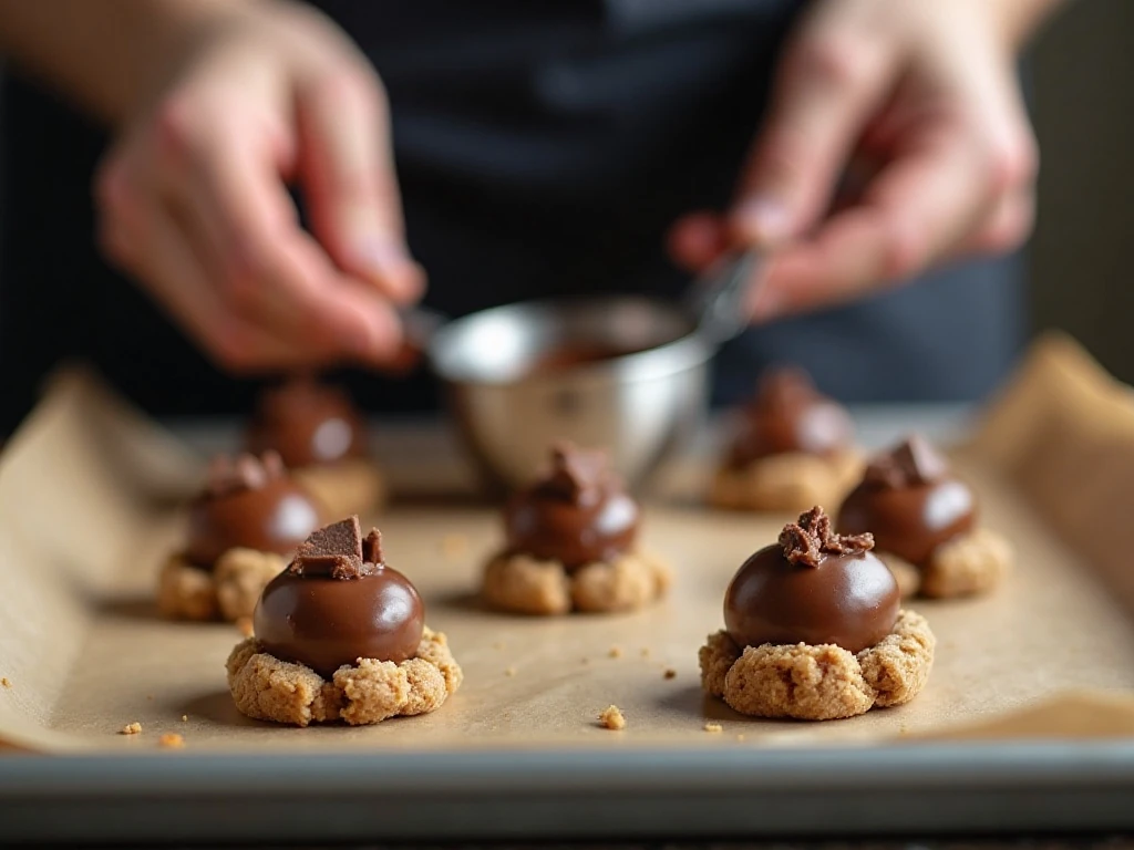 Sealed cookie dough balls ready for baking