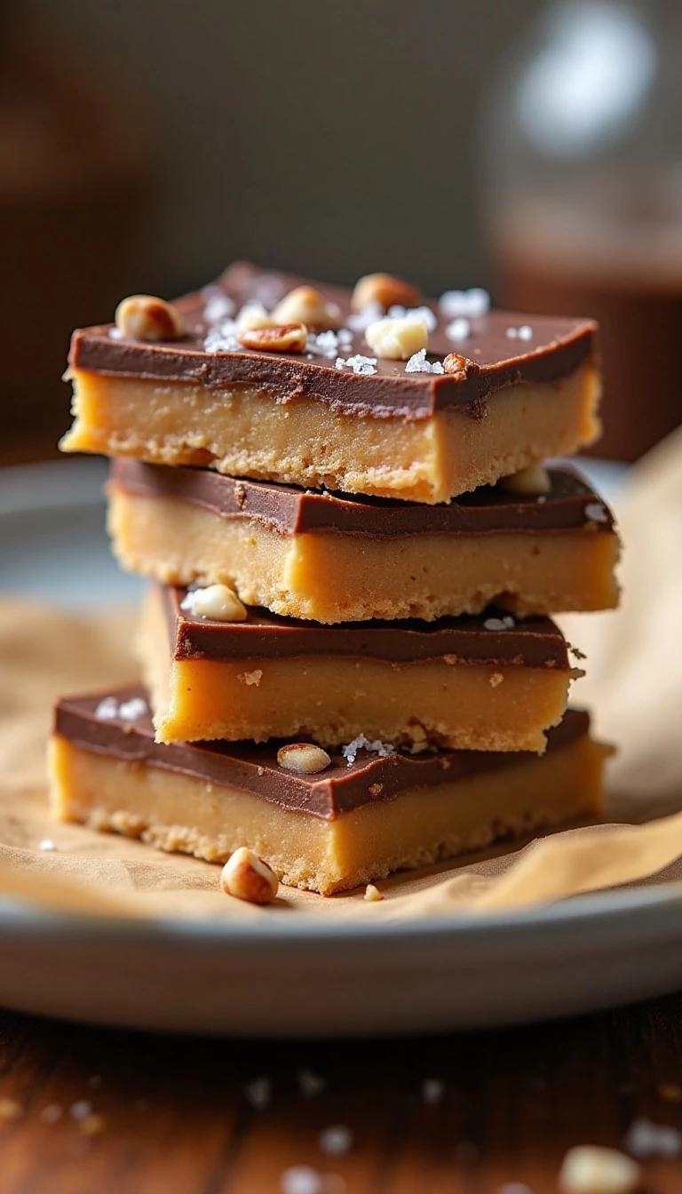 Easy Salted Toffee Bars Recipe with Chocolate, Pecans, and Sea Salt