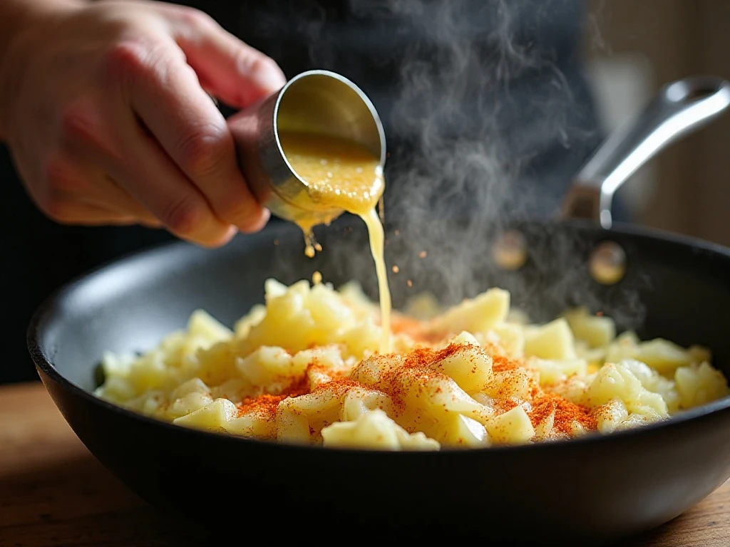Cabbage cooking gently under a lid in a skillet