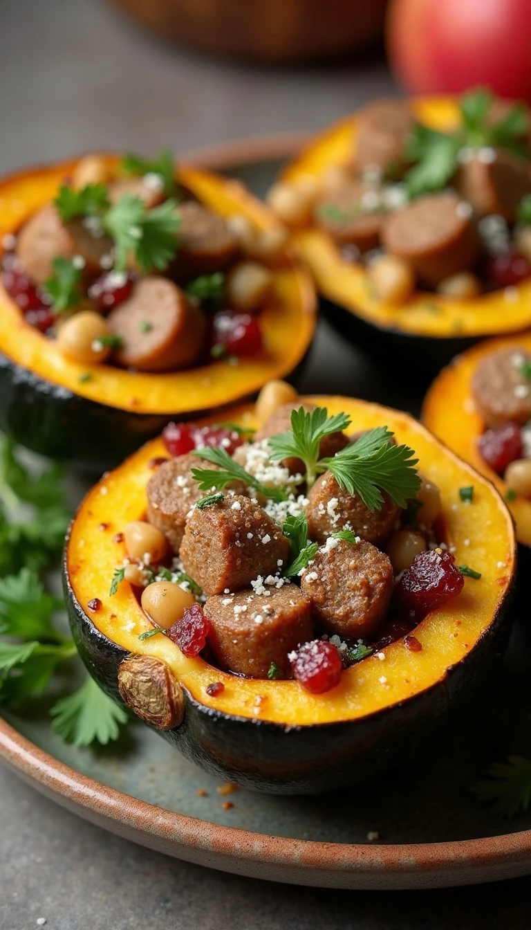 Sausage-Stuffed Acorn Squash for a Cozy Meal