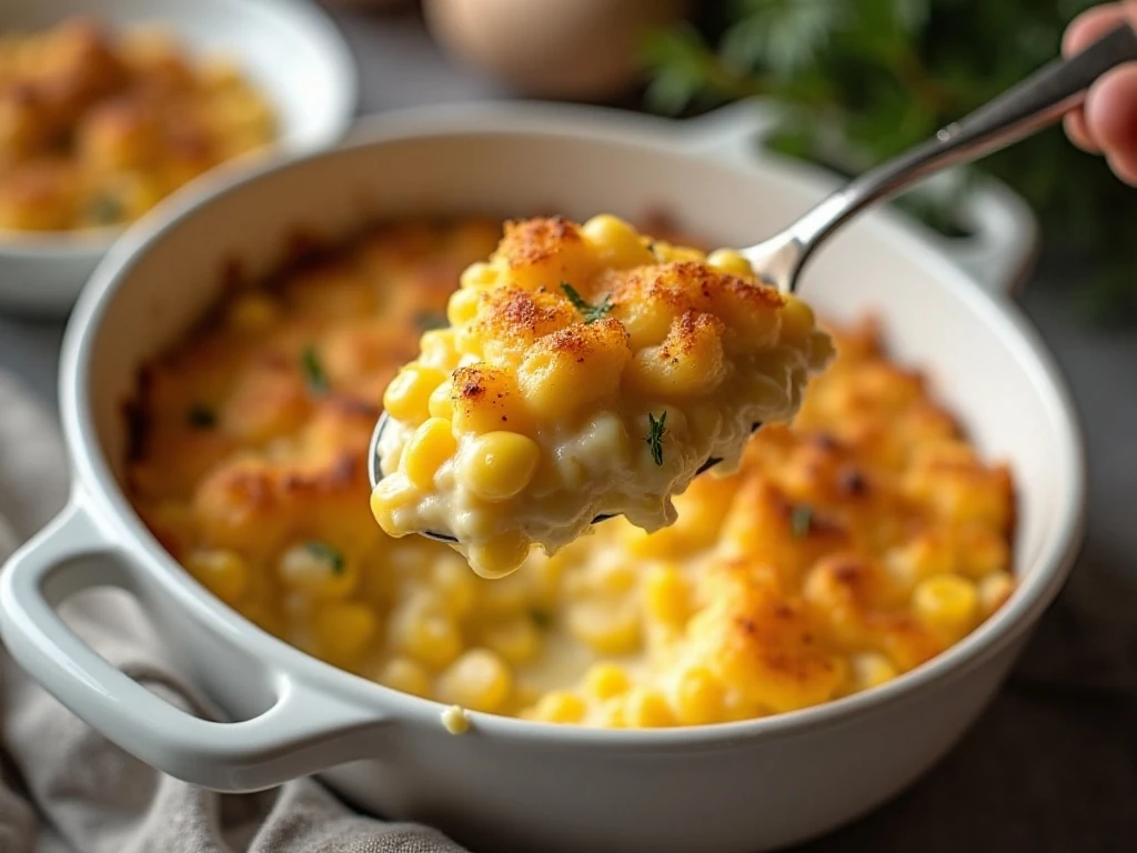 Close-up of tender golden scalloped corn