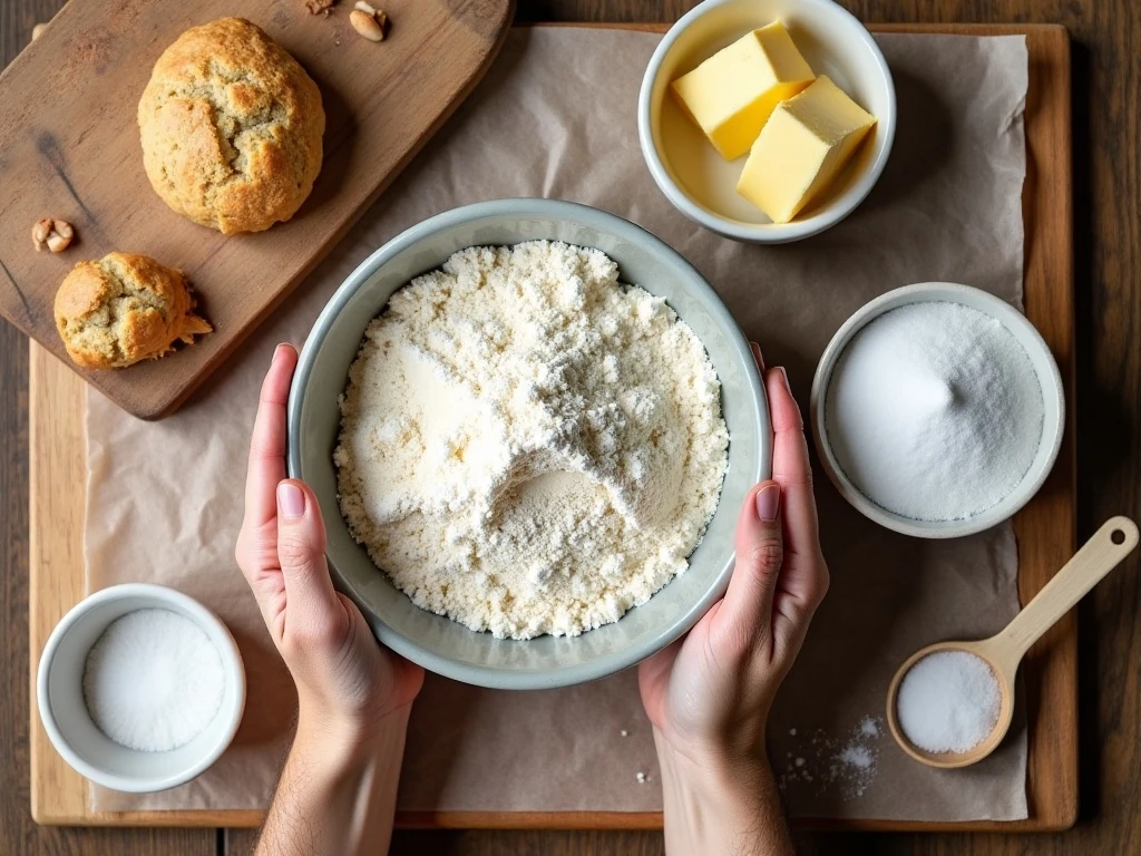 Ingredients for traditional Scottish shortbread
