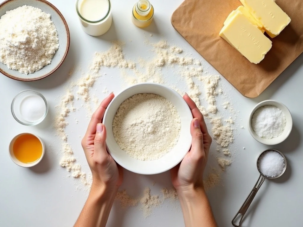 Ingredients for Japanese salted butter rolls