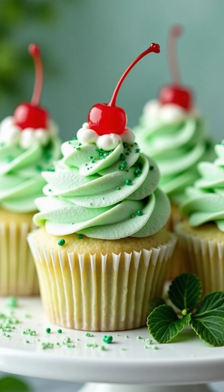Shamrock Shake Cupcakes Recipe with Mint Buttercream