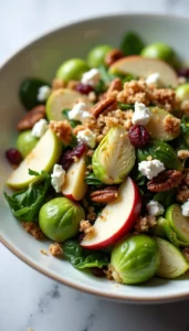 Shaved Brussels Sprout Salad With Apples & Goat Cheese