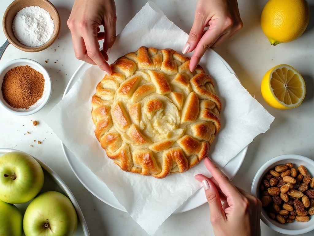 Ingredients for easy shortcut apple strudel