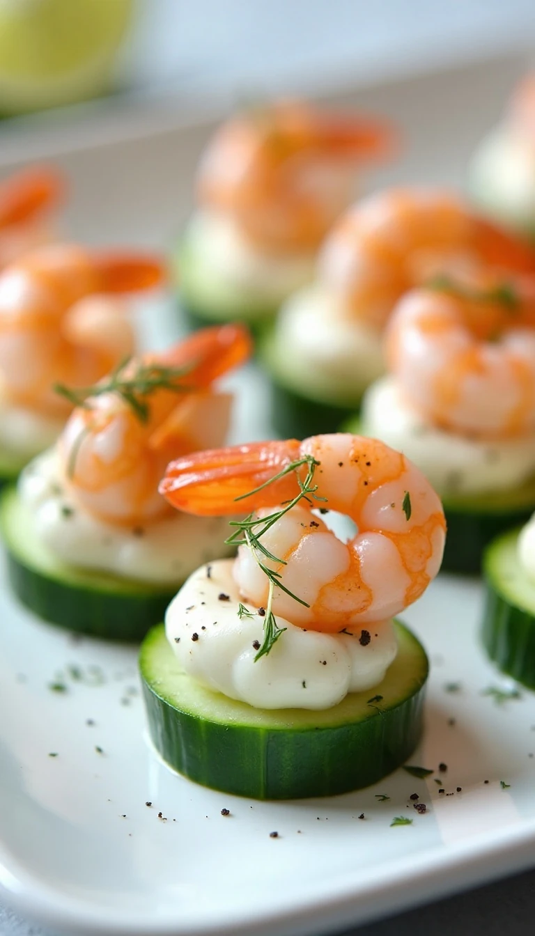 Shrimp on Cucumber Appetizer for Easy Entertaining