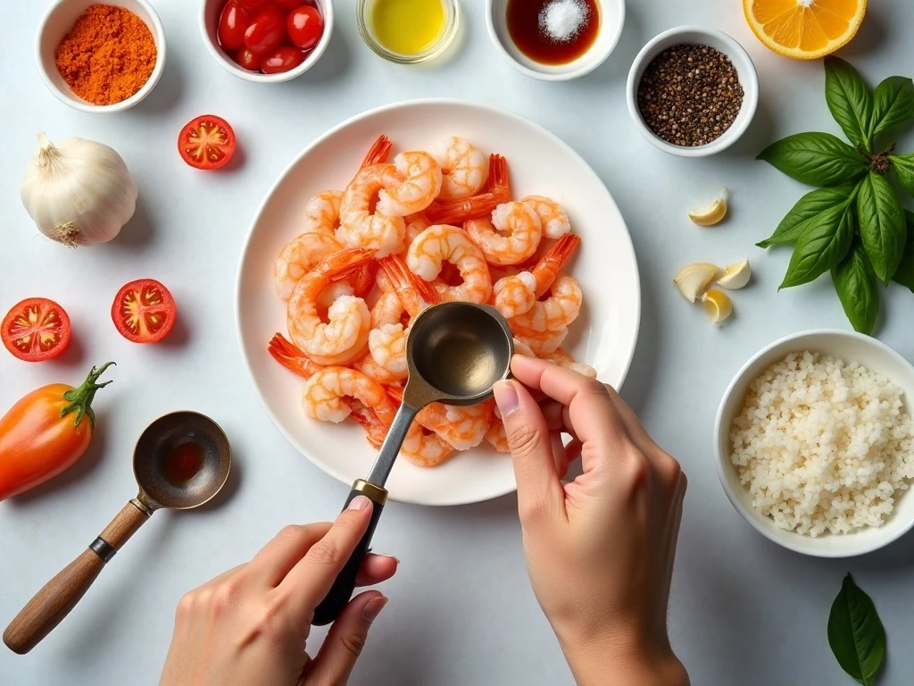 Ingredients for shrimp tomato basil stir-fry