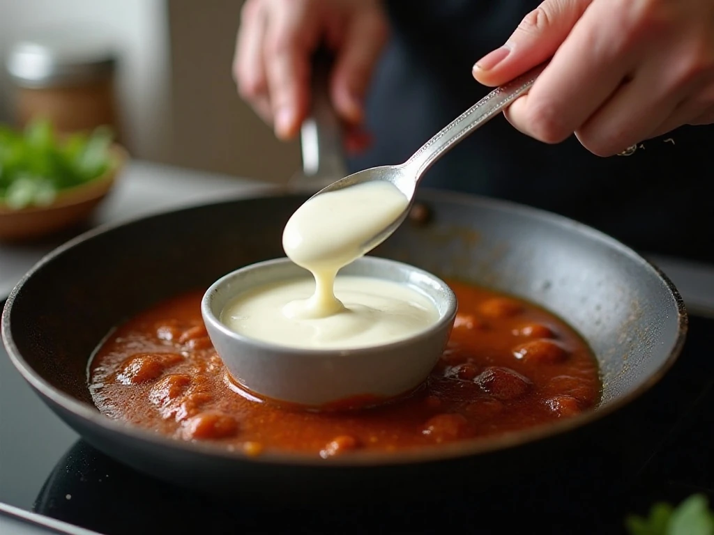 Tempering sour cream for a smooth beef stroganoff sauce
