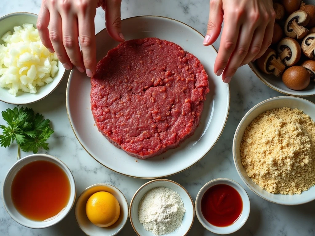 Ingredients for easy Salisbury steak and rich gravy