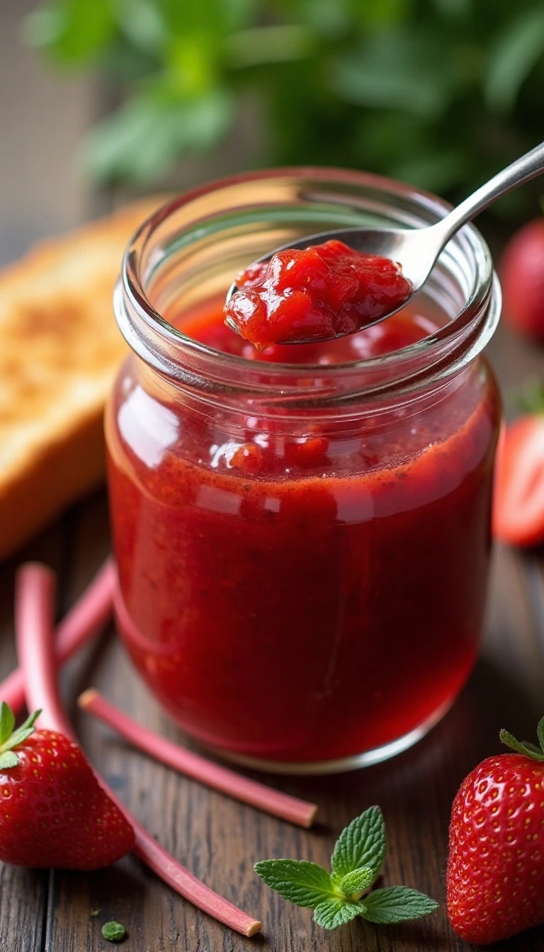 Simple Homemade Strawberry Rhubarb Jam Recipe