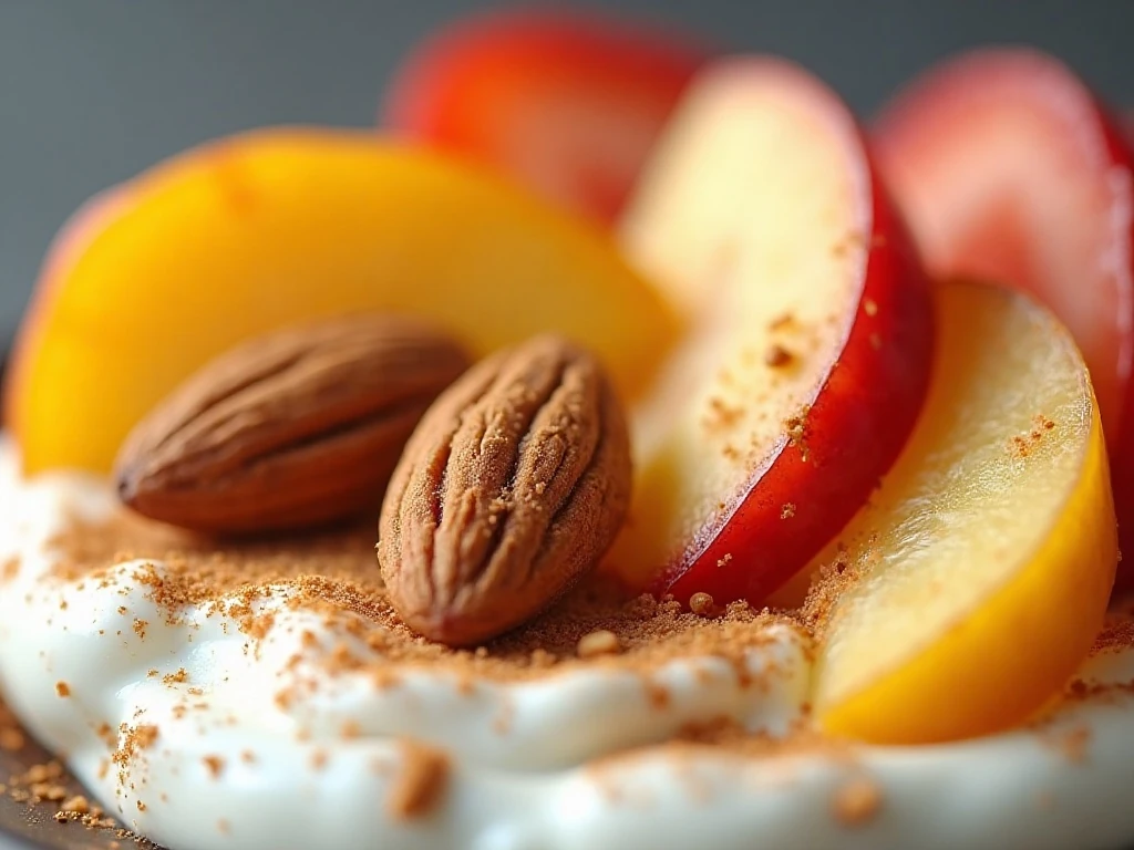 Honey cinnamon almonds used as a crunchy topping