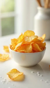 Crispy Skinny Microwave Potato Chips in Minutes