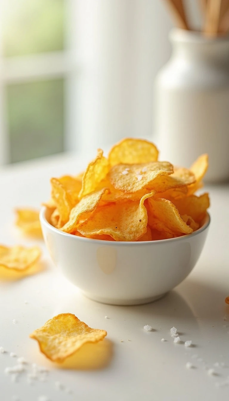 Crispy Skinny Microwave Potato Chips in Minutes