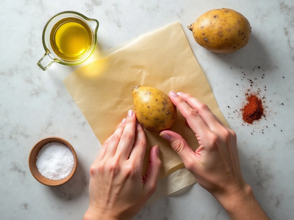 Potato, oil, salt, and seasonings for microwave chips