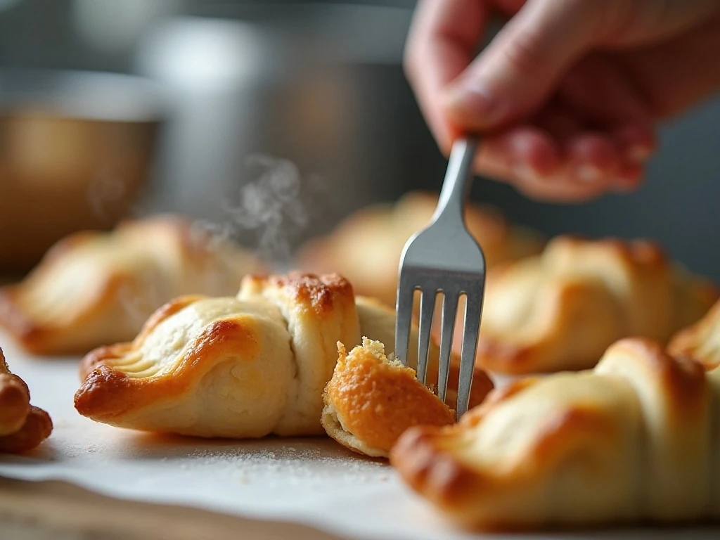 Fork-sealed sloppy joe dough pockets ready for baking