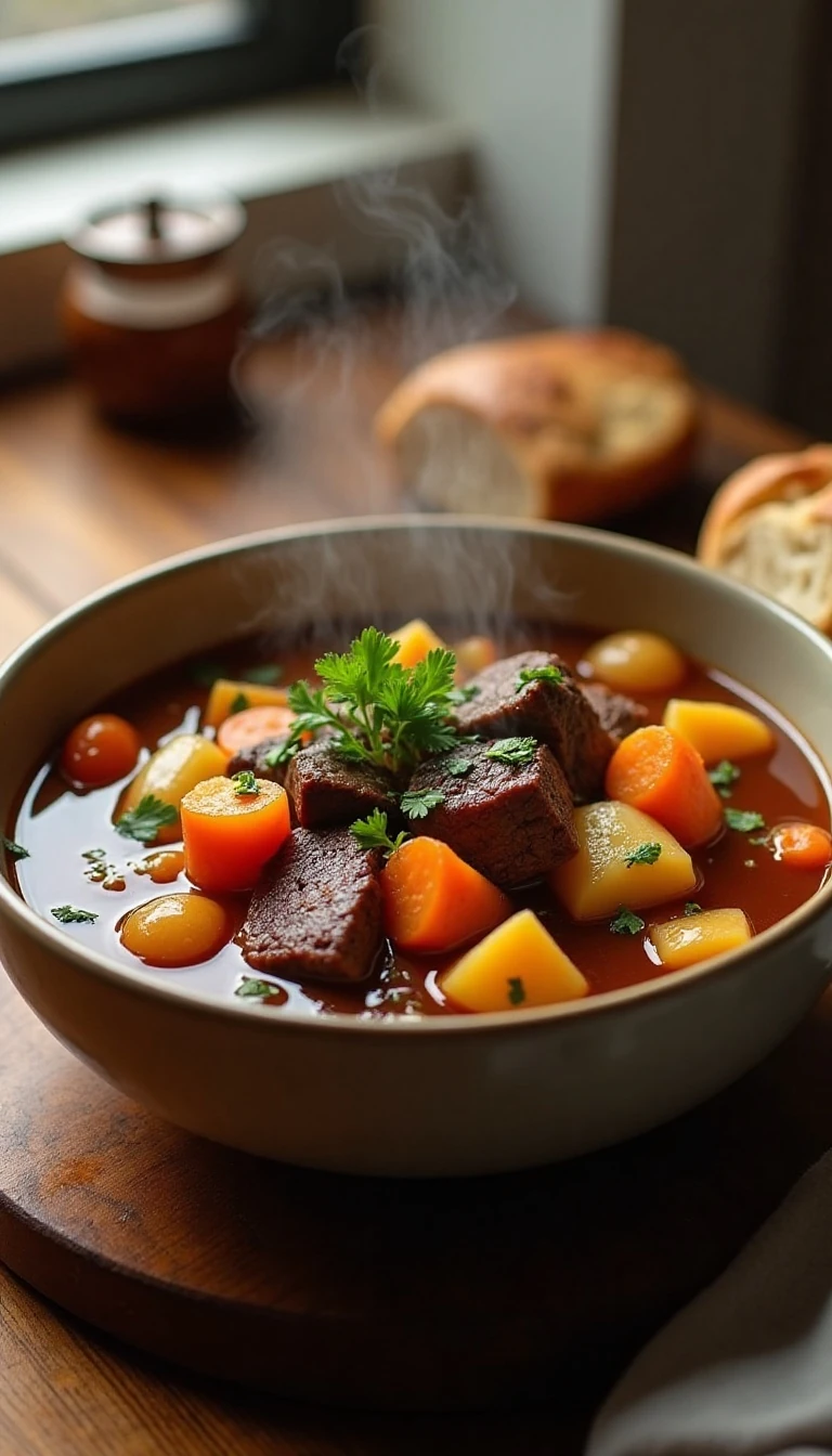 Slow Cooker Beef Stew with Butternut, Carrot, and Potatoes