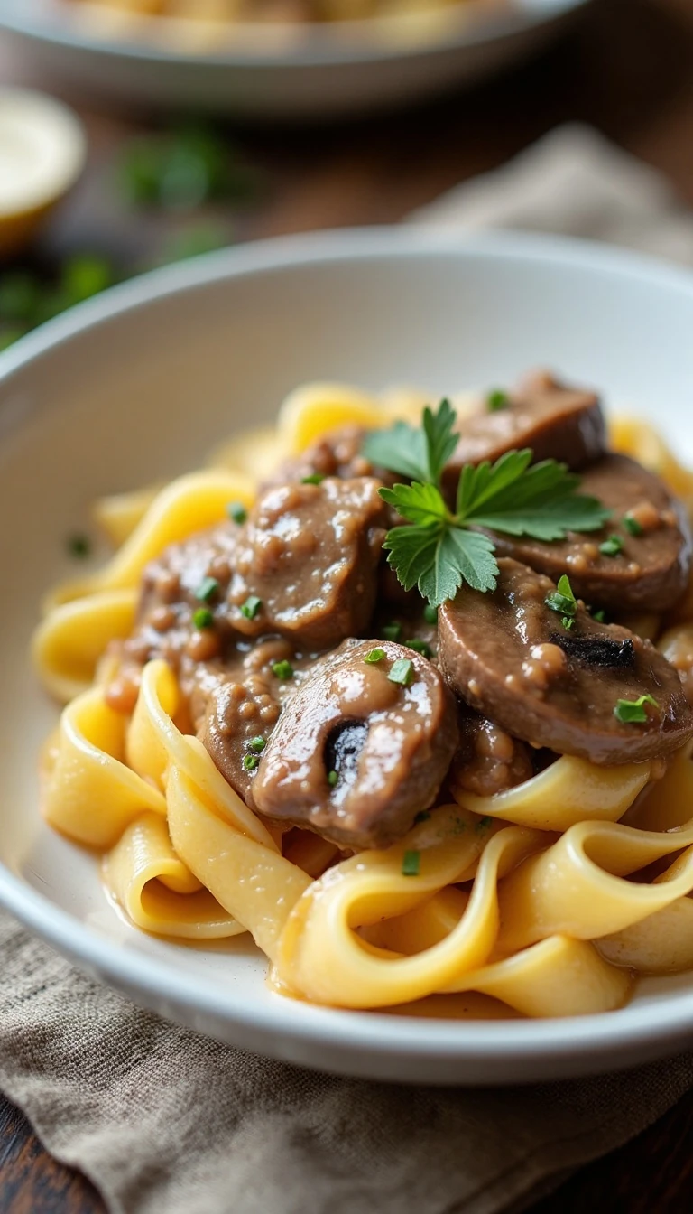Easy Slow Cooker Beef Stroganoff Recipe