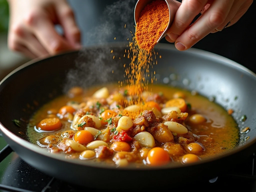 Sautéing aromatics and spices for butter chicken