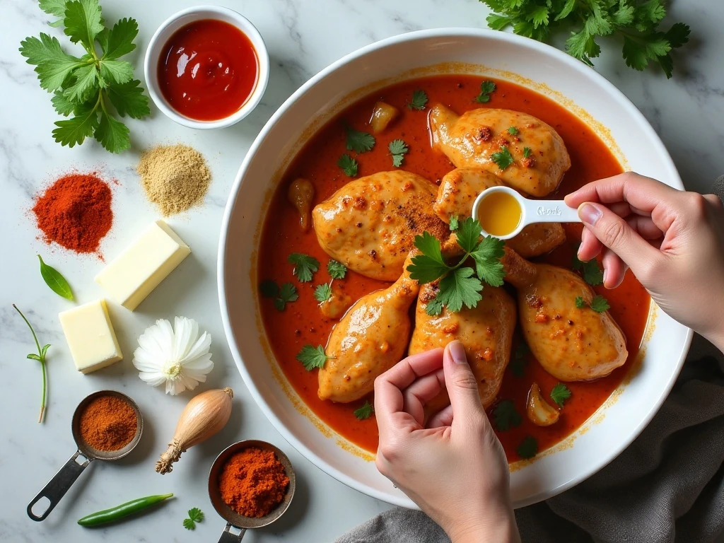 Ingredients for easy slow cooker butter chicken