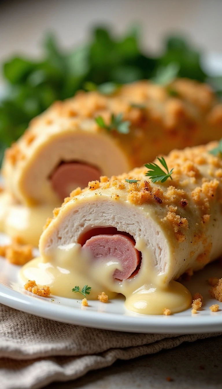Slow Cooker Chicken Cordon Bleu Recipe with Creamy Swiss Sauce