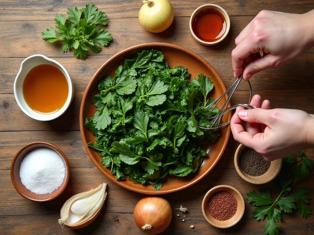 Ingredients for slow cooker collard greens