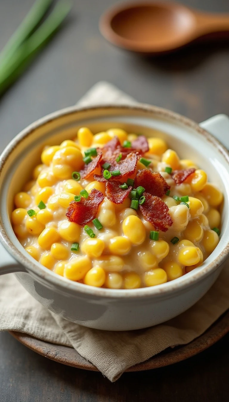 Slow Cooker Creamed Corn with Ricotta and Bacon Recipe