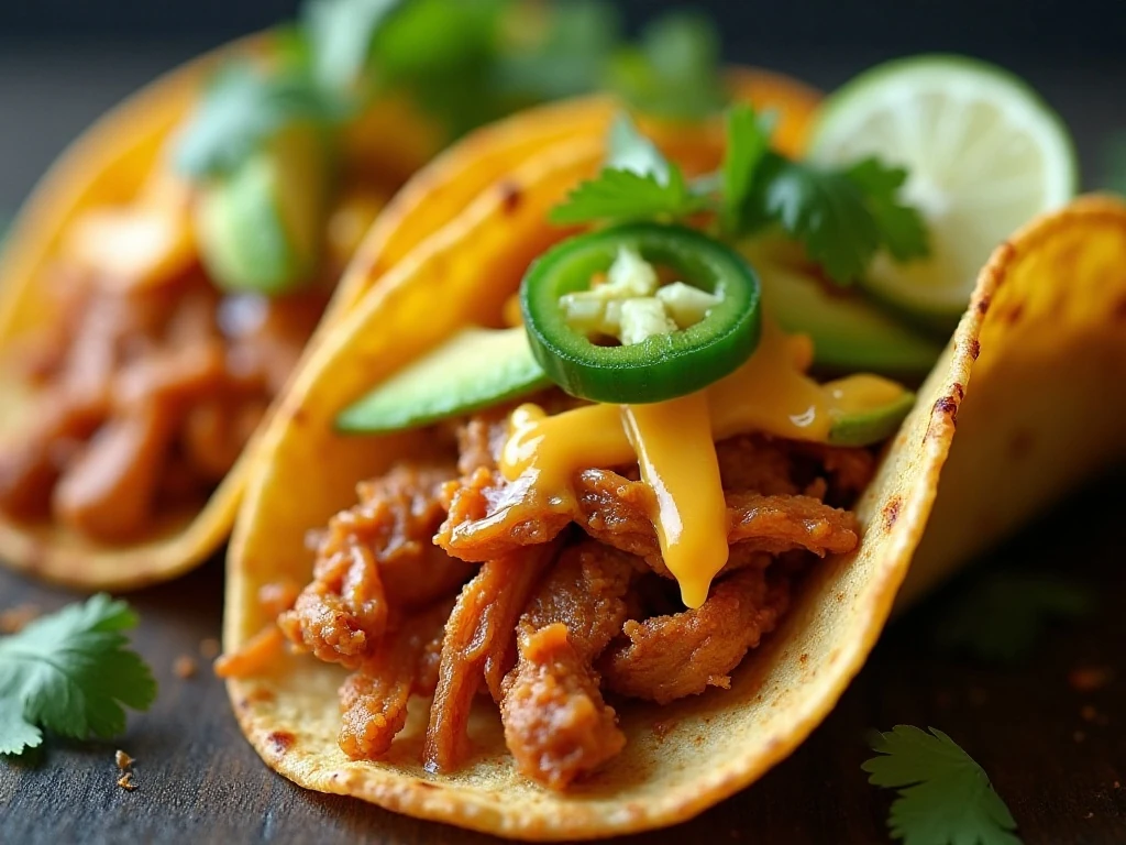 Mexican chicken topped with avocado cheese sour cream cilantro and green onions