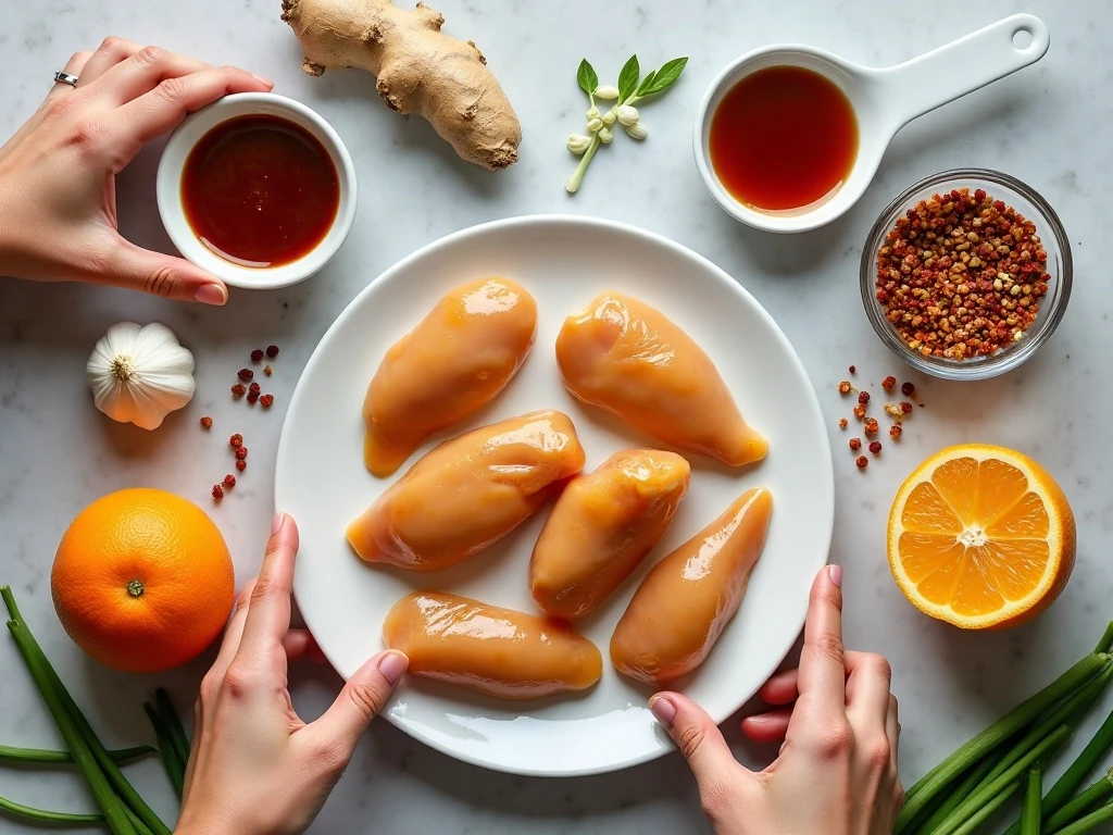 Ingredients for easy crockpot orange chicken