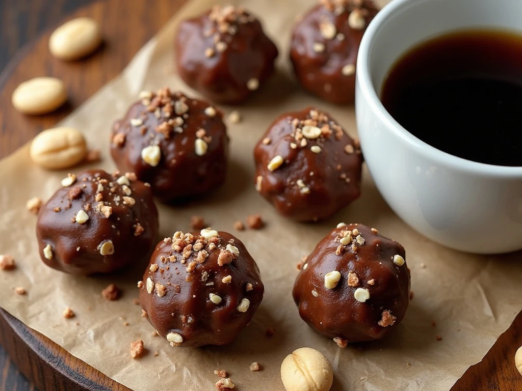 Homemade slow cooker peanut clusters arranged on parchment