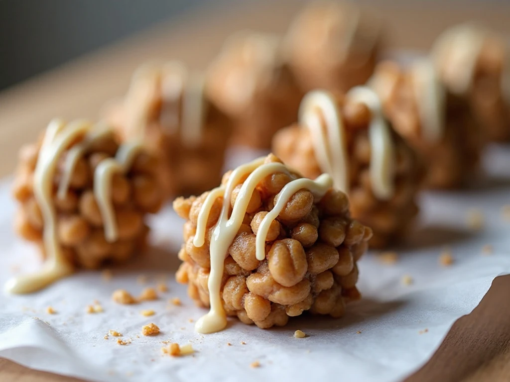 Peanut clusters cooling and setting on parchment paper