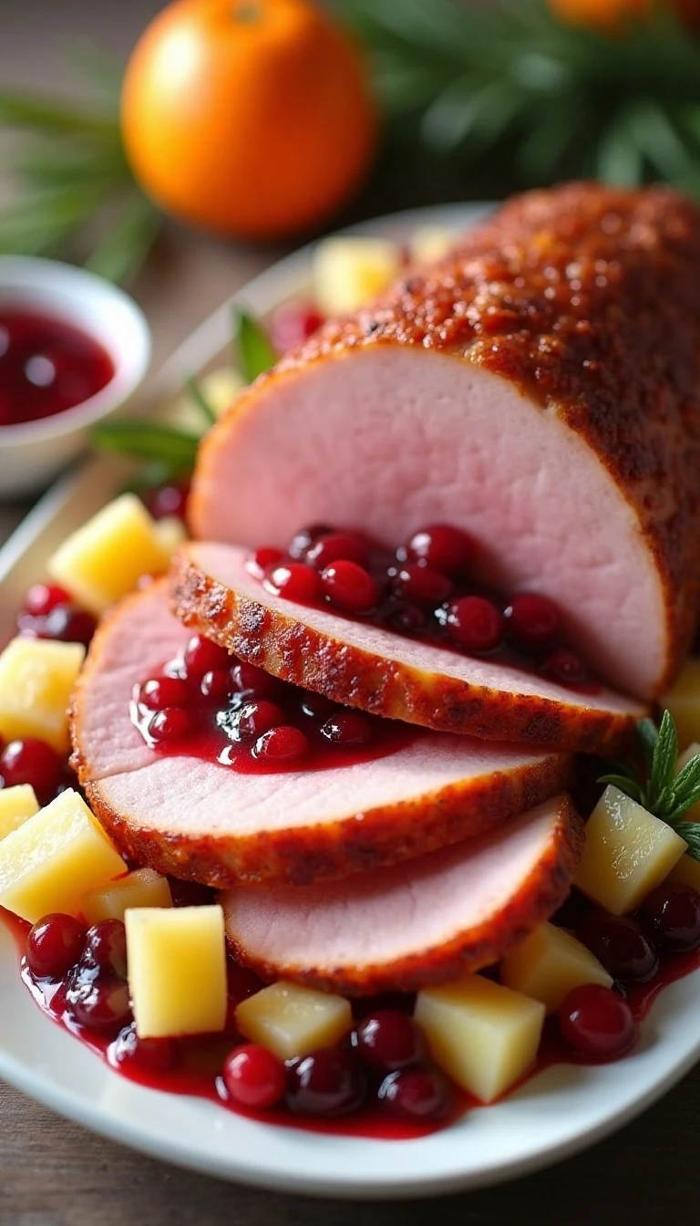 Slow Cooker Pineapple Cranberry Ham Recipe