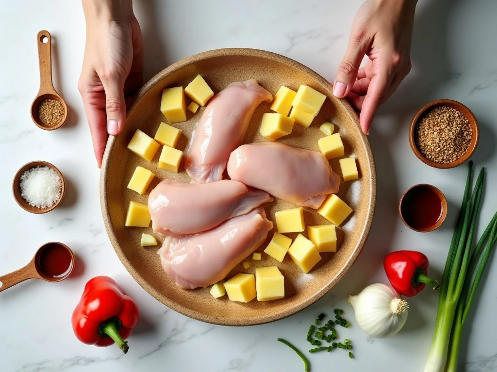 Ingredients for slow cooker pineapple Hawaiian chicken